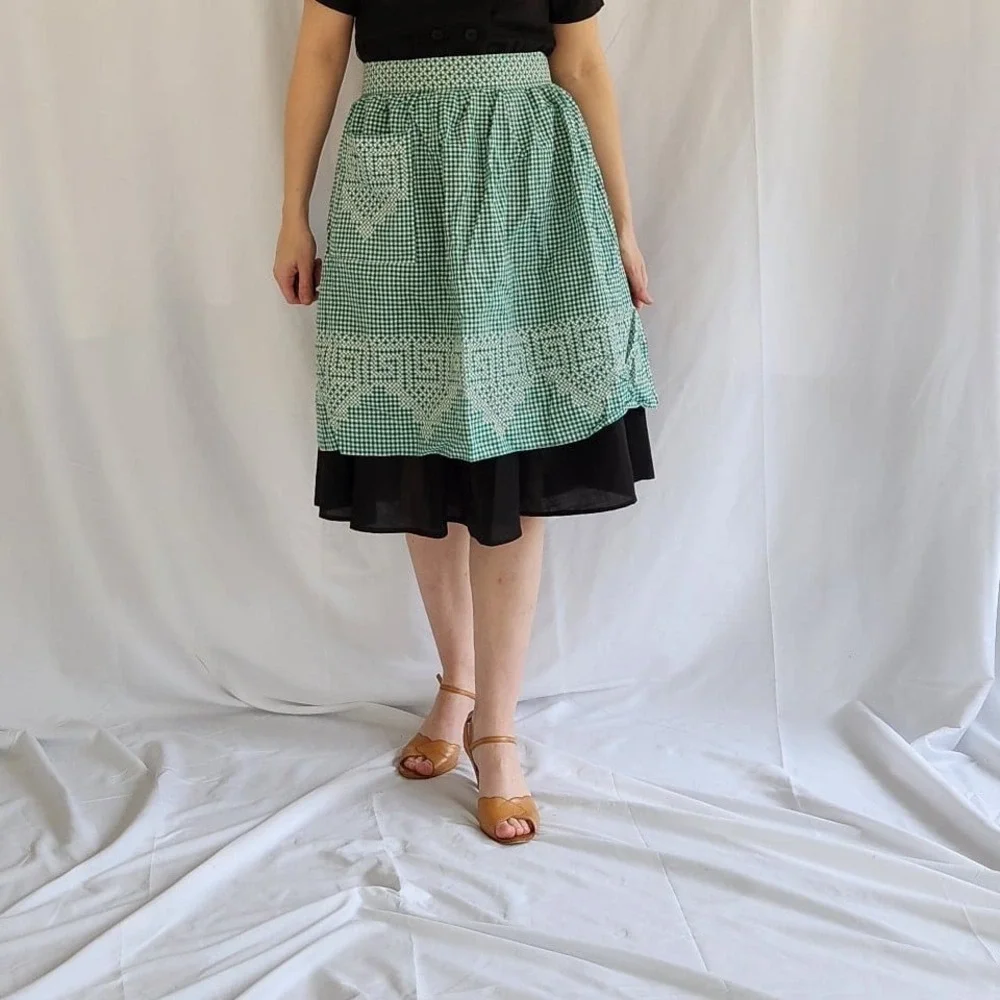 Vintage‎ Green Gingham Apron